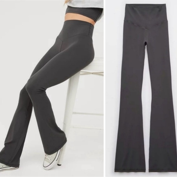 aerie Pants - Offline By Aerie Gray Real Me High-Rise Bootcut Flare Leggings